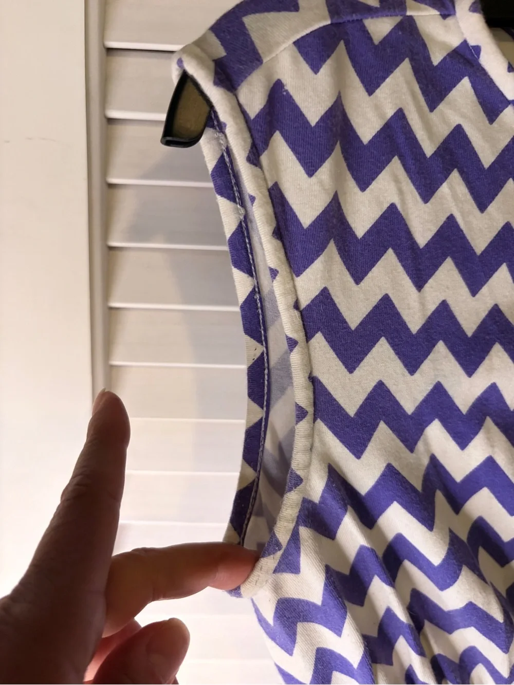 kate spade Blue and White Chevron Smocked Midi Dress with Cap Sleeves